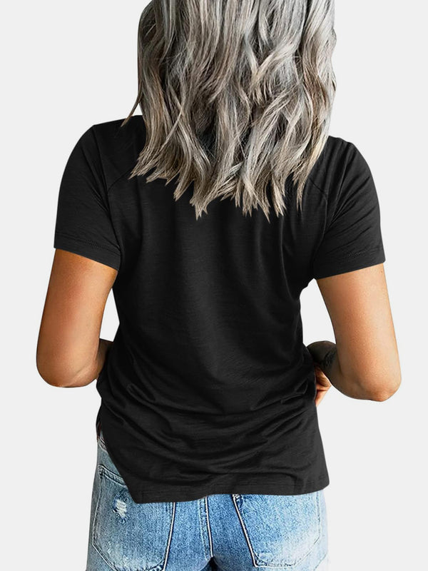 Alexa Pocketed V-Neck Short Sleeve T-Shirt