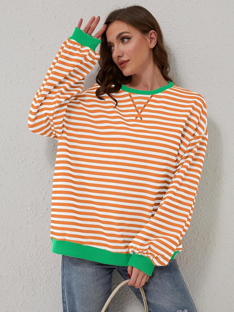 Finn Contrast Striped Long Sleeve Sweatshirt