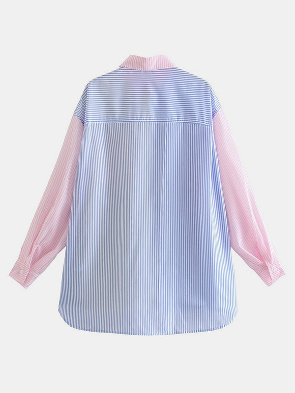 Jovy Pocketed Color Block Long Sleeve Shirt