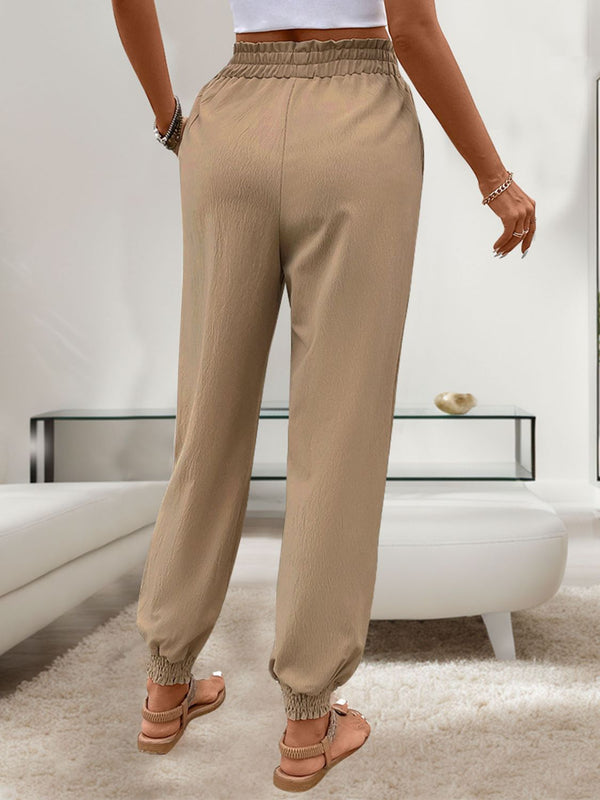 Arielle Tied Elastic Waist Pants with Pockets
