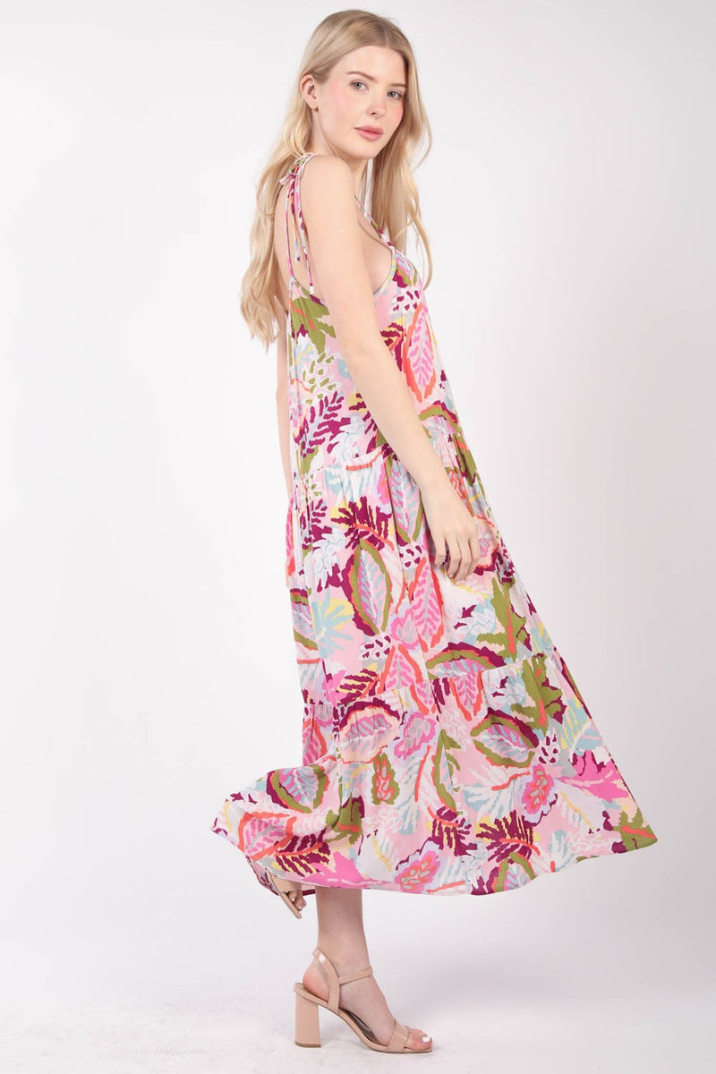Vada Tropical Printed Cami Midi Dress
