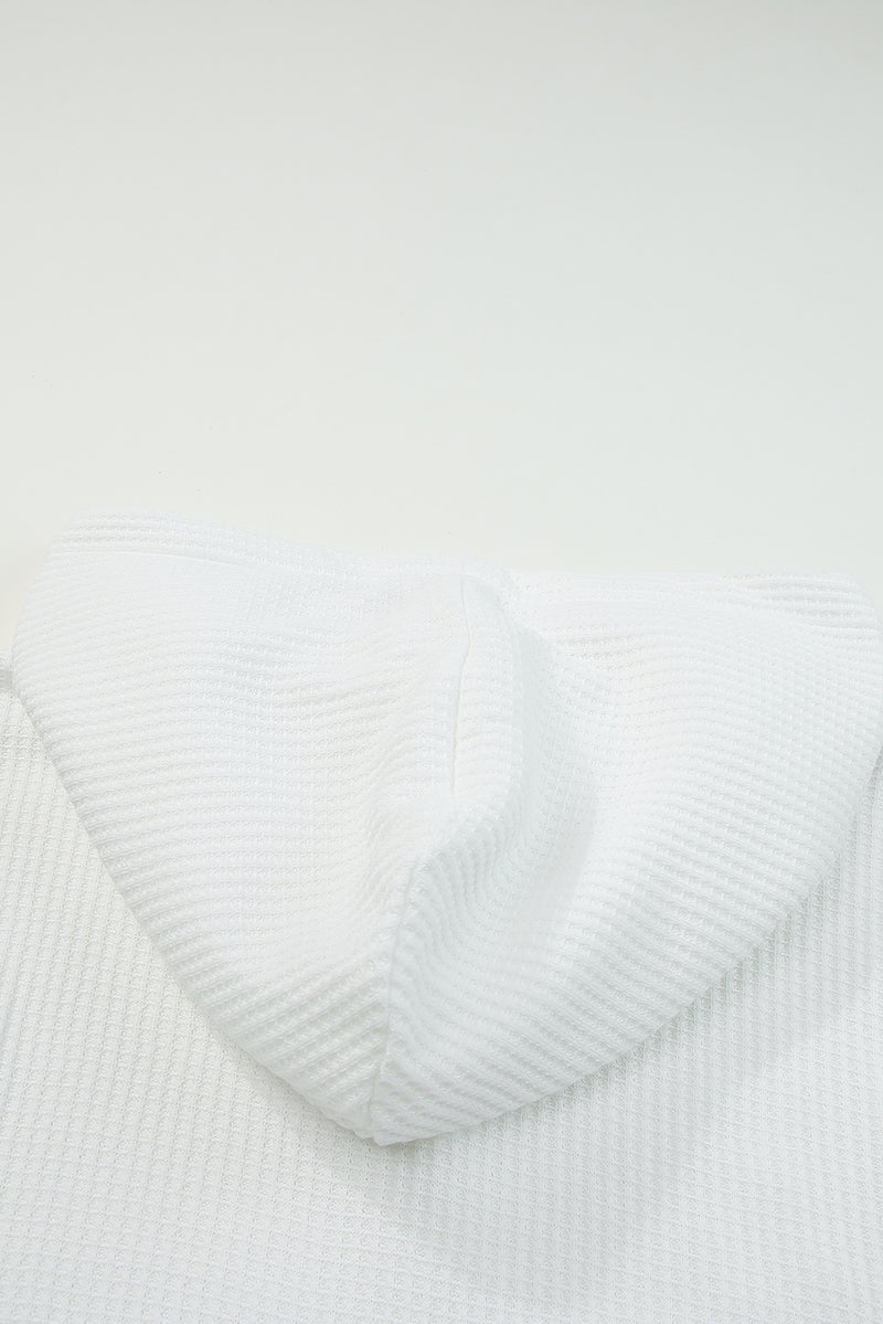 Gavin Waffle Knit Plaid Long Sleeve Kangaroo Pocket Hoodie