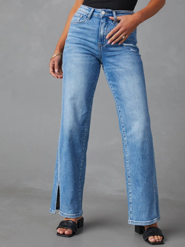 Bristol Slit Buttoned Jeans with Pockets
