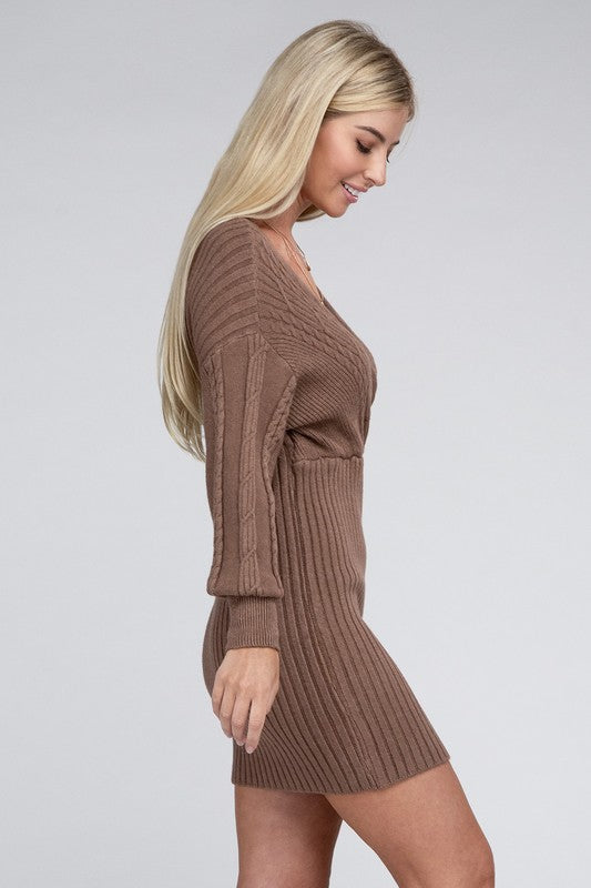Adelyne Cable Knit Sweater Dress