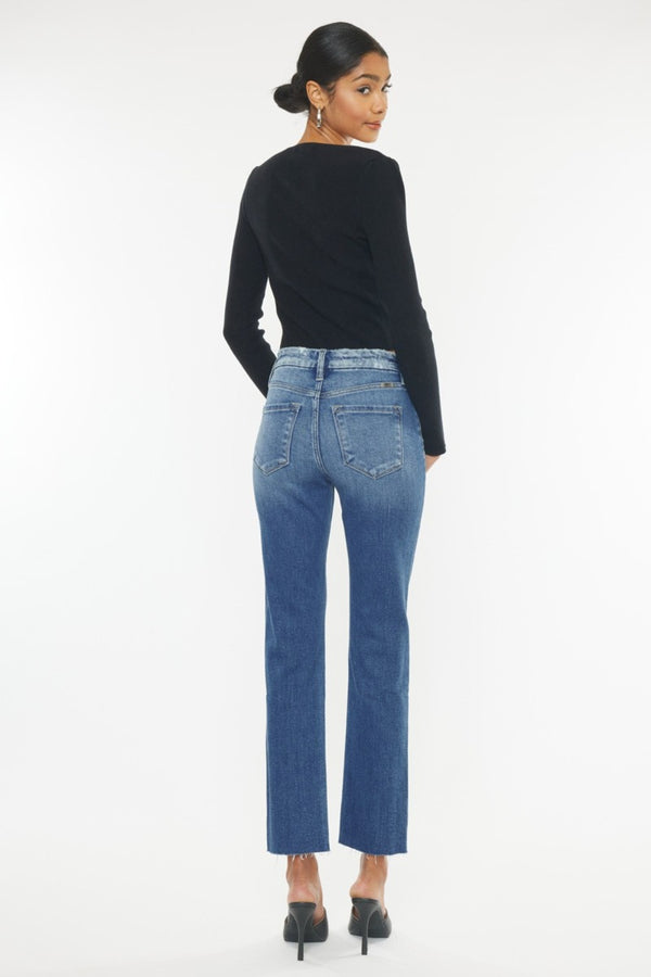 Maya Kancan High Rise Wide Waistband Slim Straight Jeans