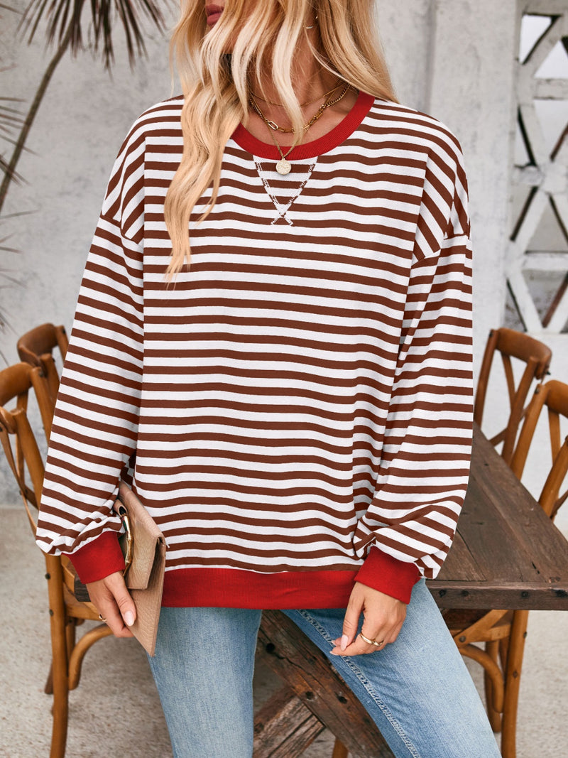 Finn Contrast Striped Long Sleeve Sweatshirt