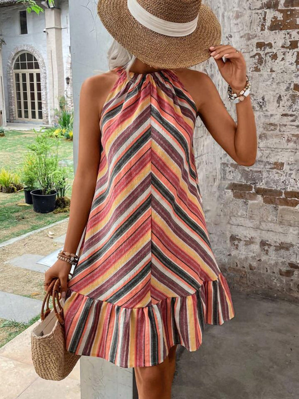 Indie Striped Grecian Neck Dress - Deal of the day!