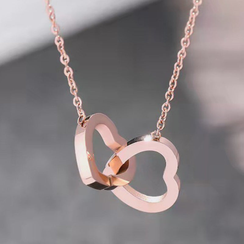 Alloy Double Heart Necklace