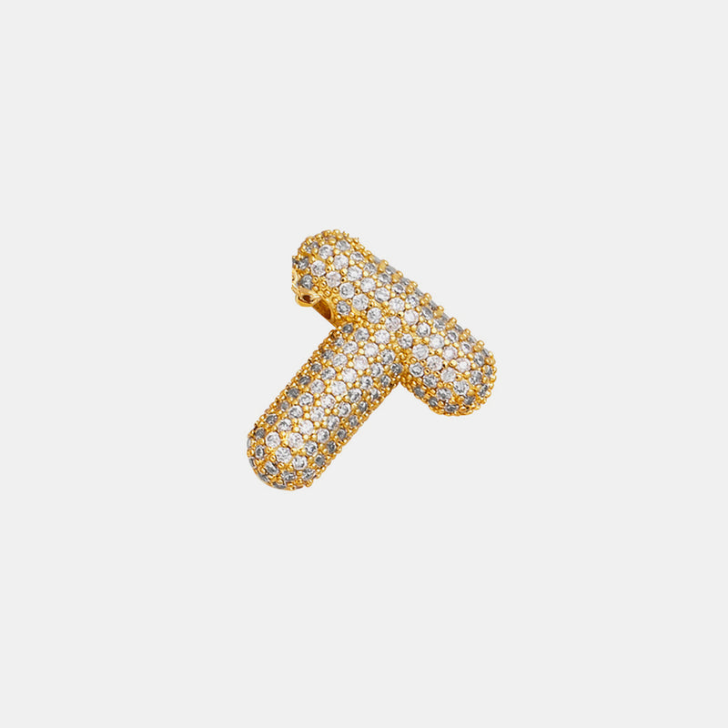 Gold-Plated Inlaid Zircon Letter Necklace -- L-U