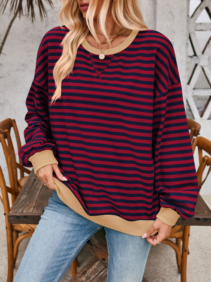 Finn Contrast Striped Long Sleeve Sweatshirt