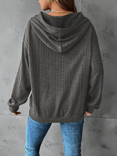 Willow Textured Dropped Shoulder Hoodie