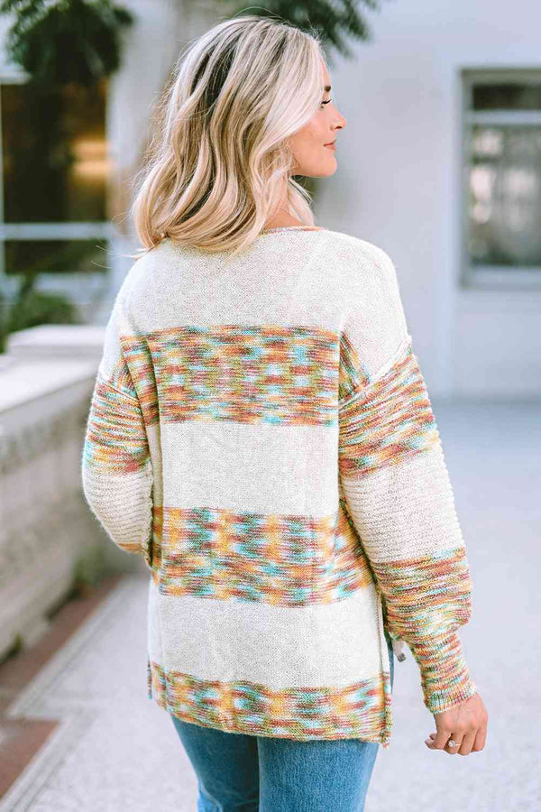 Mason High-Low Half Button Dropped Shoulder Sweater