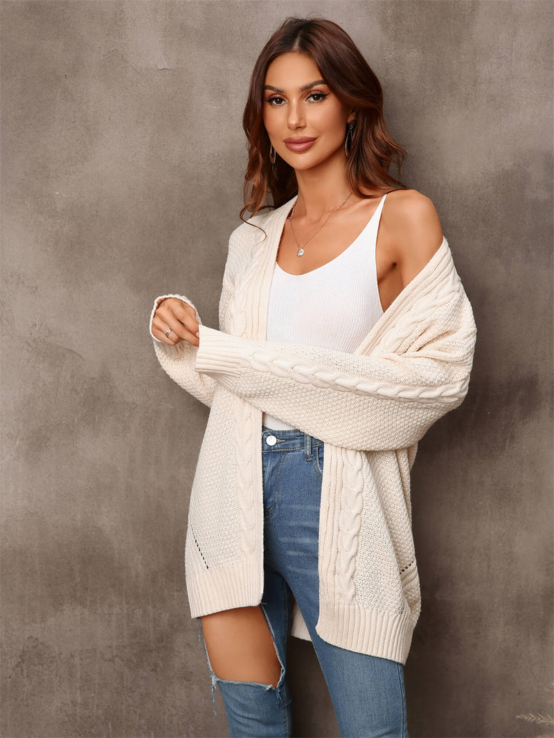 Willa Warm Fall Mixed Knit Open Front Longline Cardigan - Deal of the Day!