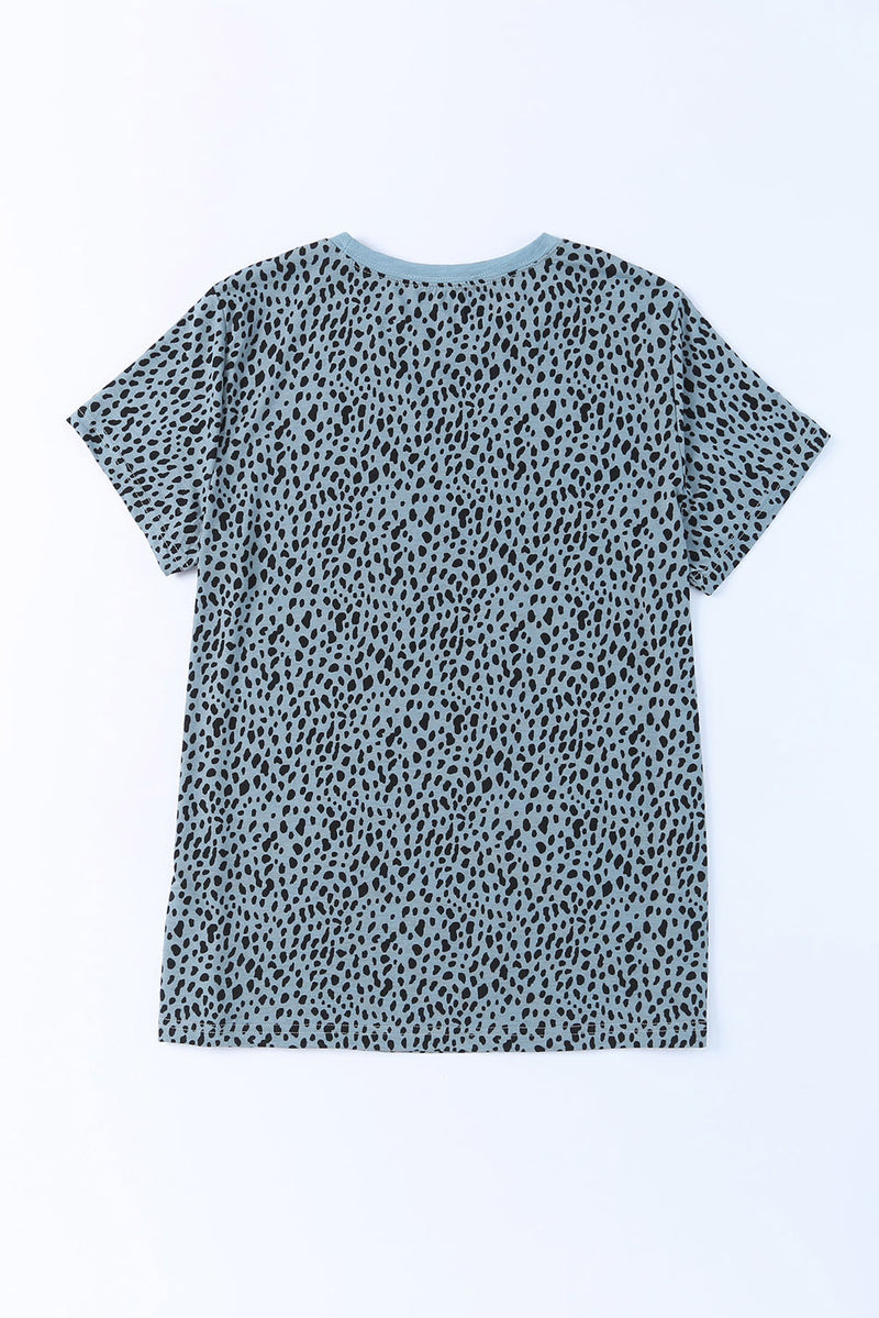 Tristan Animal Print Round Neck Short Sleeve T-Shirt