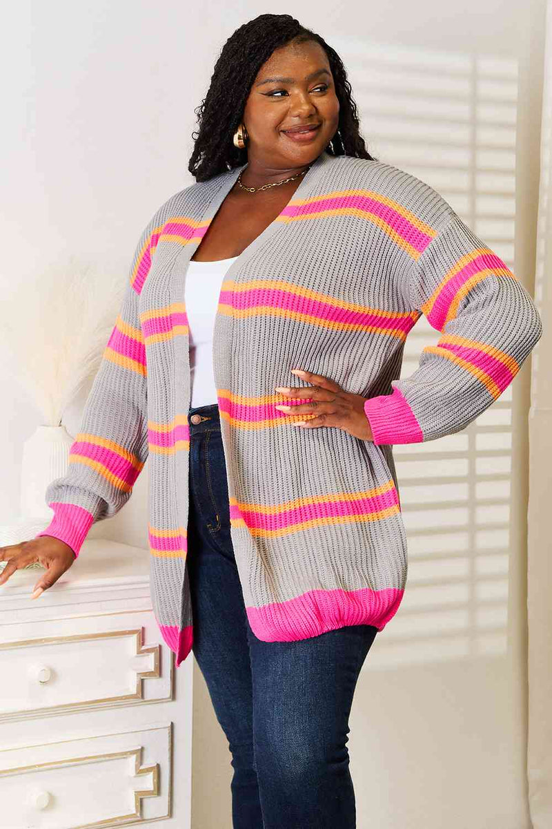 Valerie Woven Right Ribbed Long Sleeve Cardigan