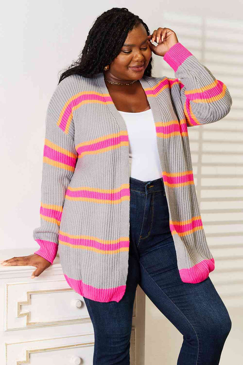 Valerie Woven Right Ribbed Long Sleeve Cardigan