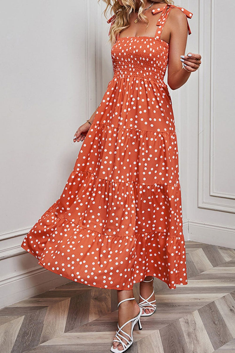 Flavia Polka Dot Smocked Tiered Sleeveless Dress -- Deal of the day!