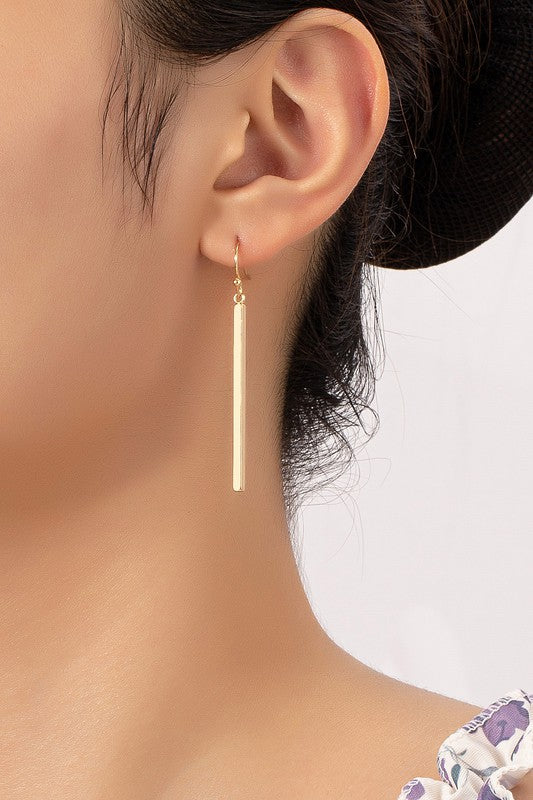 Gretchen Minimalist Match Stick Drop Earring