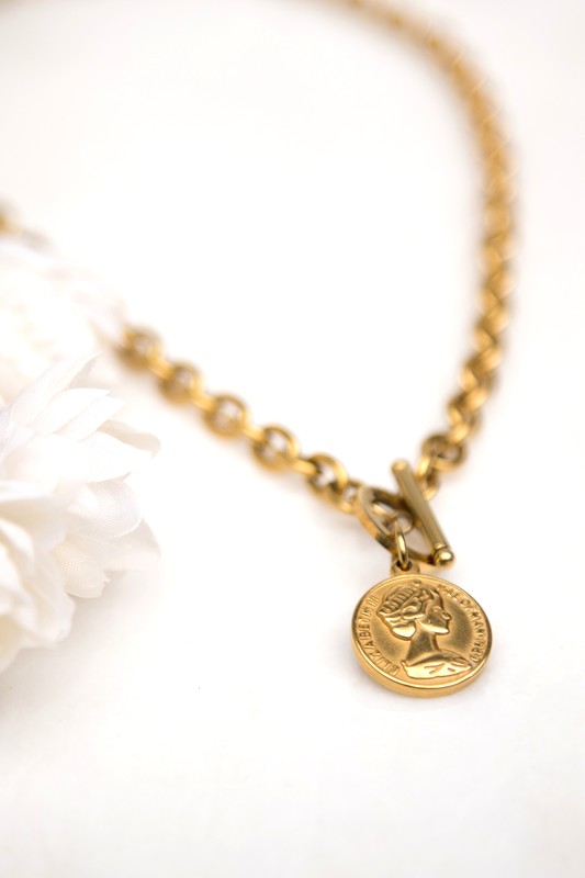 Penny Coin Accent Chain Necklace