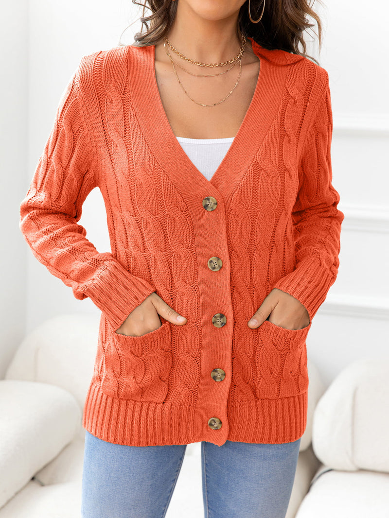Rooney Button Down Cable-Knit Cardigan