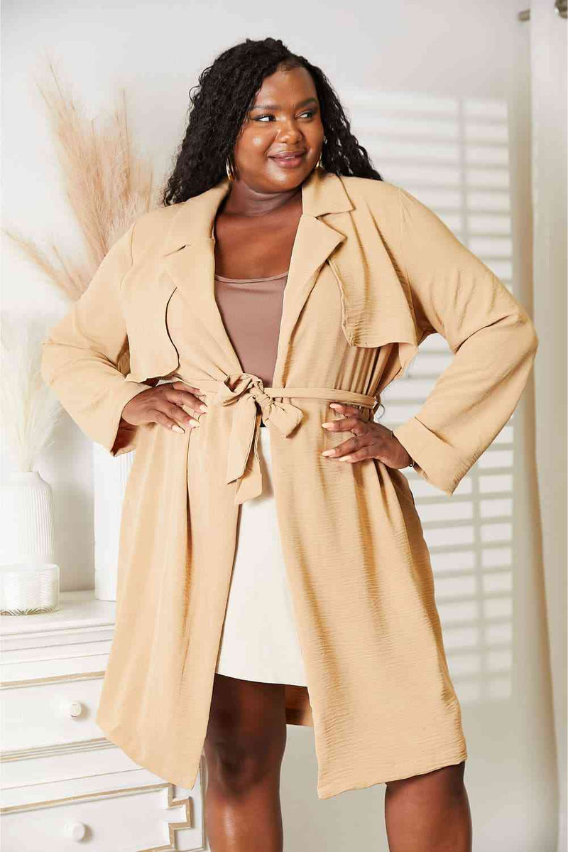 Cade Full Size Tied Trench Coat with Pockets