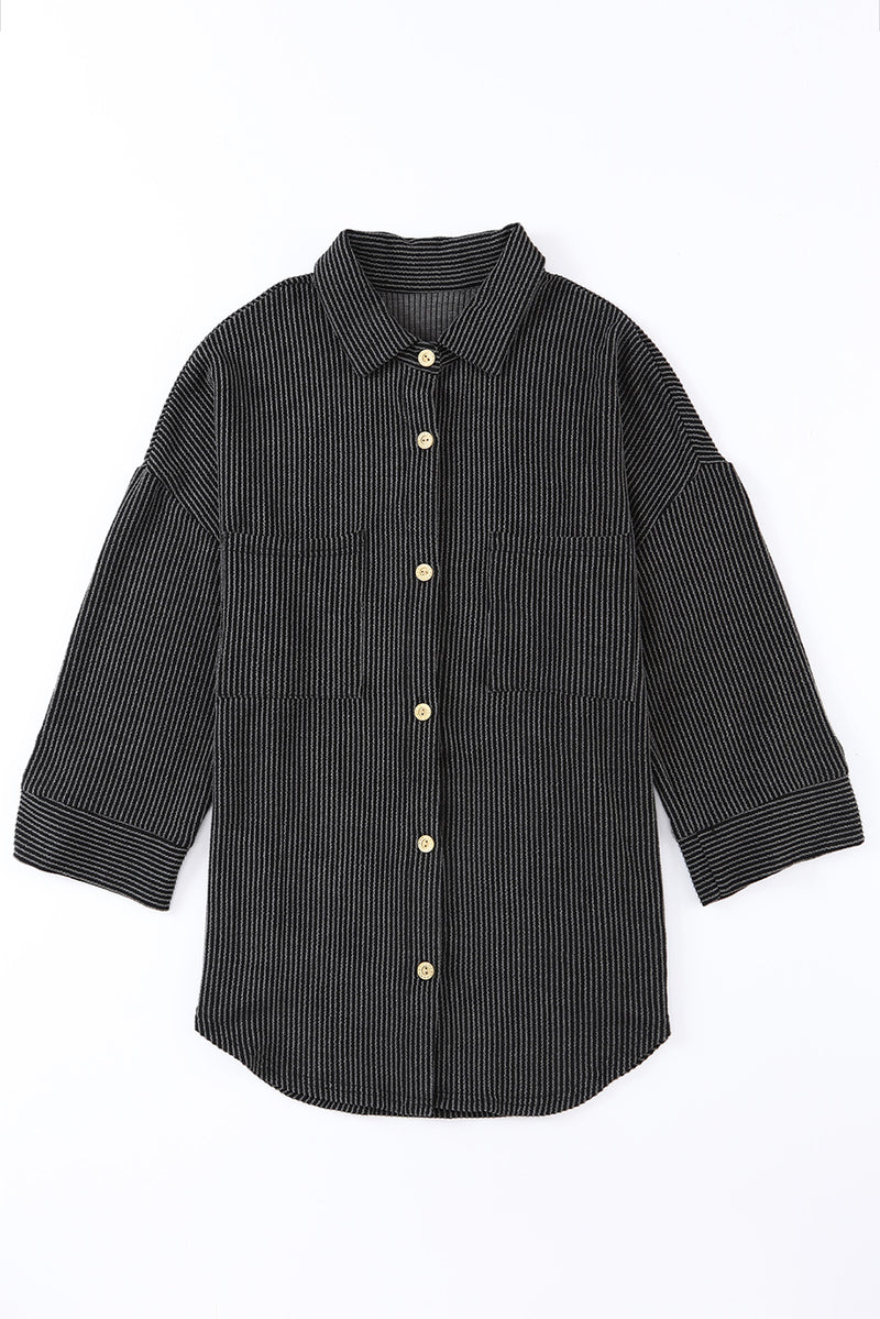 Dolley Dropped Shoulder Long Sleeve Shirts with Pocket