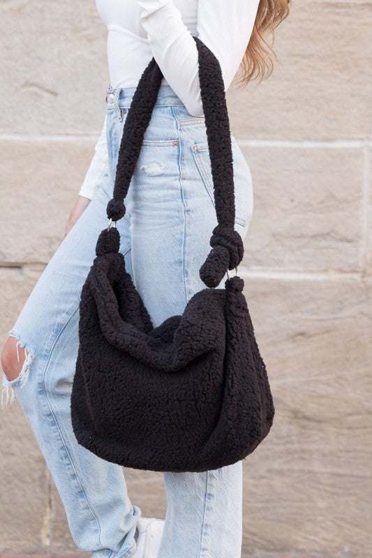 Claire Boucle Sherpa Messenger Bag