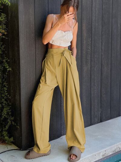 Kaily Tied High Waist Wide Leg Pants