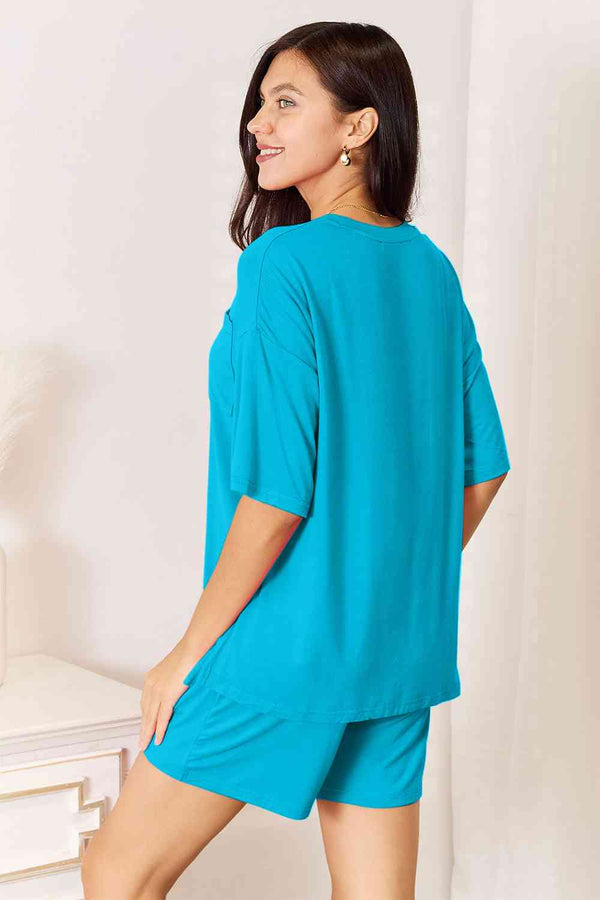 Felicia Basic Bae Full Size Soft Rayon Half Sleeve Top and Shorts Set