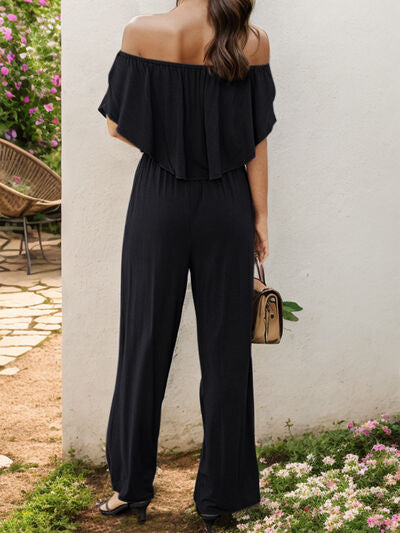 Daryl Off-Shoulder Wide Leg Jumpsuit -- Deal of the day!