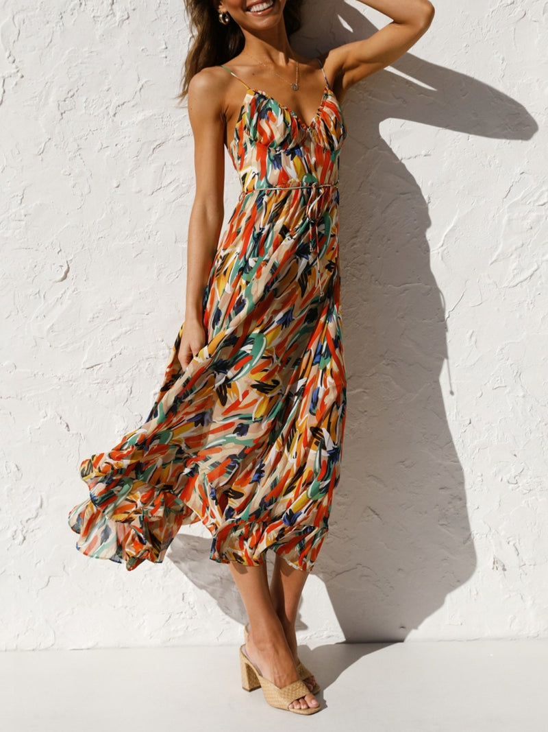 Olana Printed Sleeveless Midi Cami dress