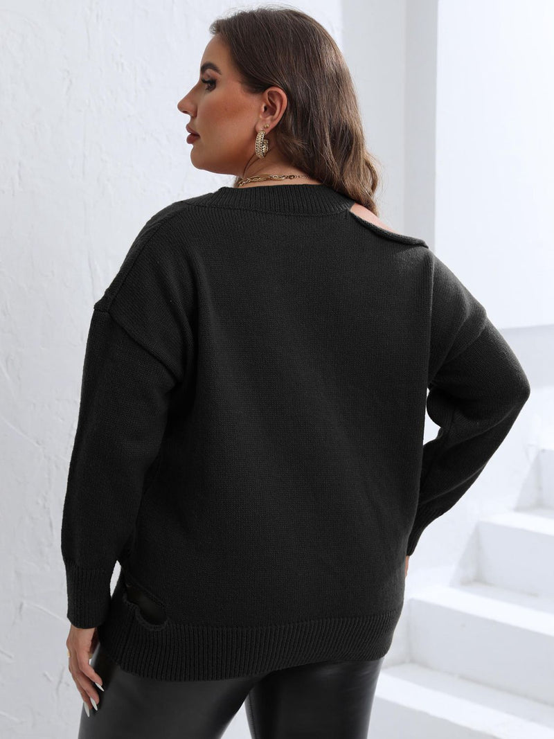 Miranda Plus Size Cutout V-Neck Sweater