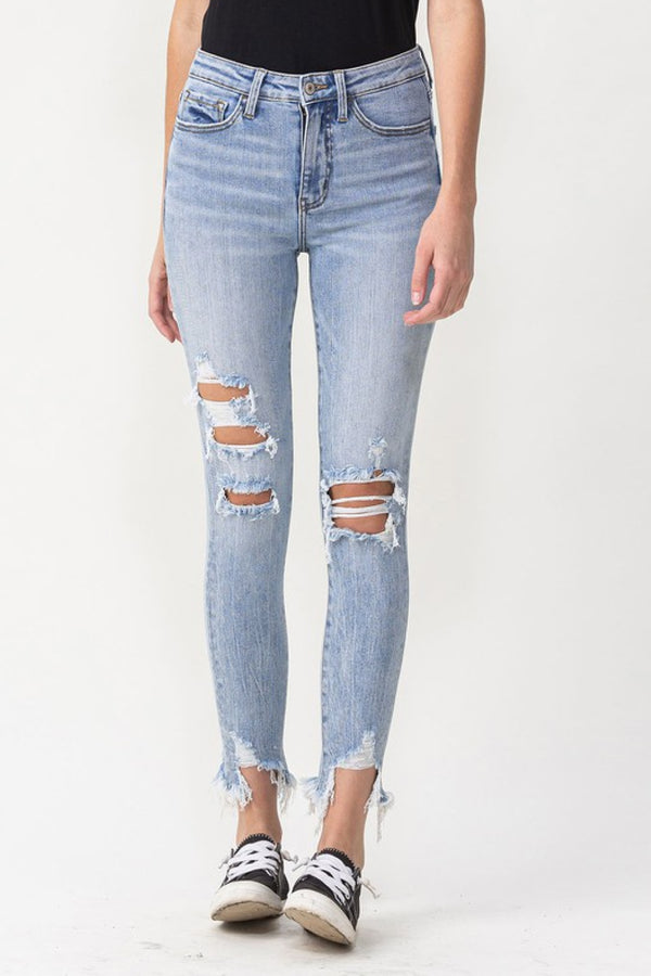  Lauren Lovervet Distressed High Rise Skinny Jeans