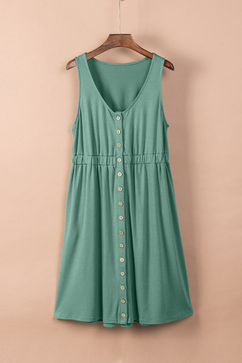 Rosie Sleeveless Button Down Mini Dress