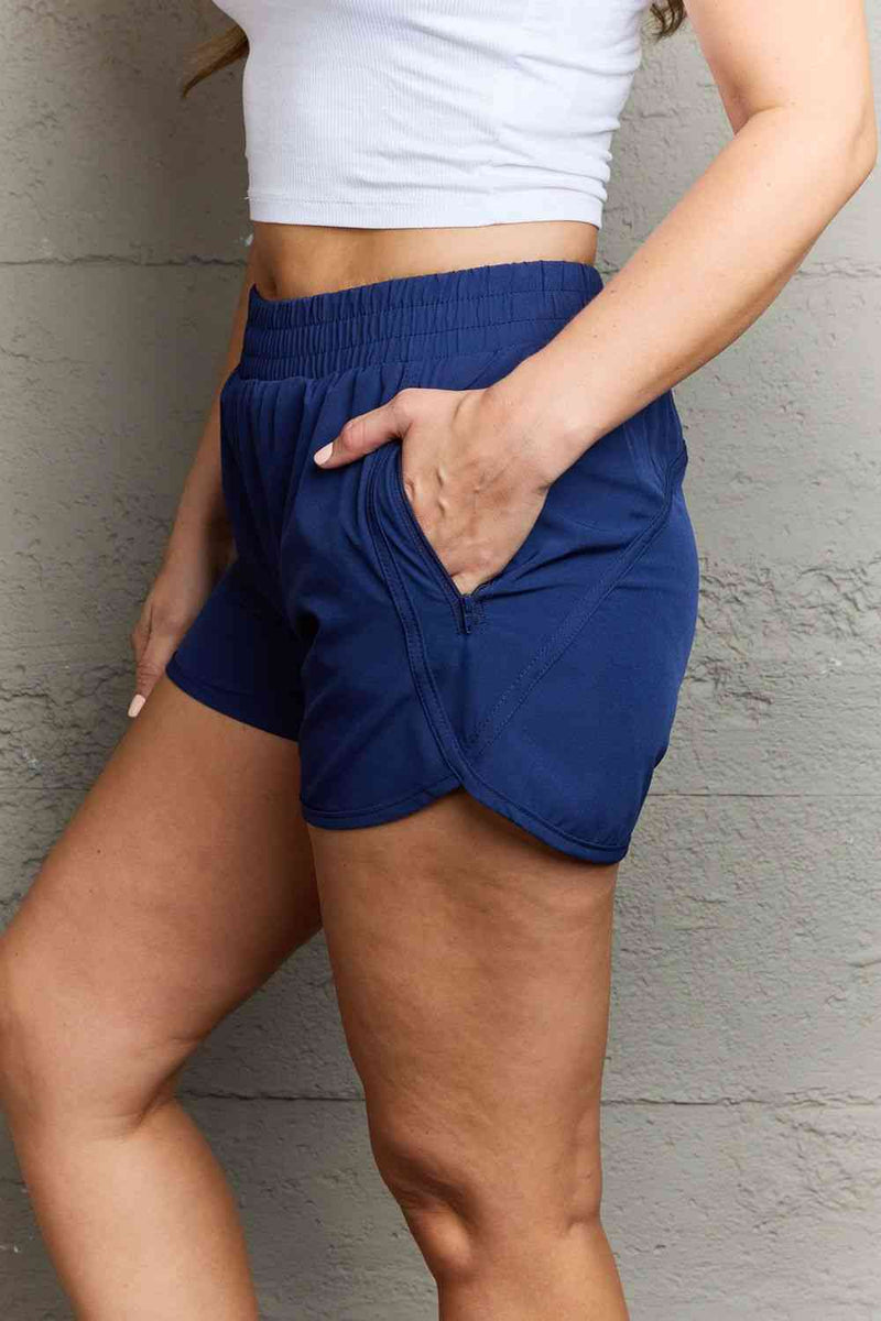 Lisa Reach My Goals Zipper Pocket Detail Active Shorts