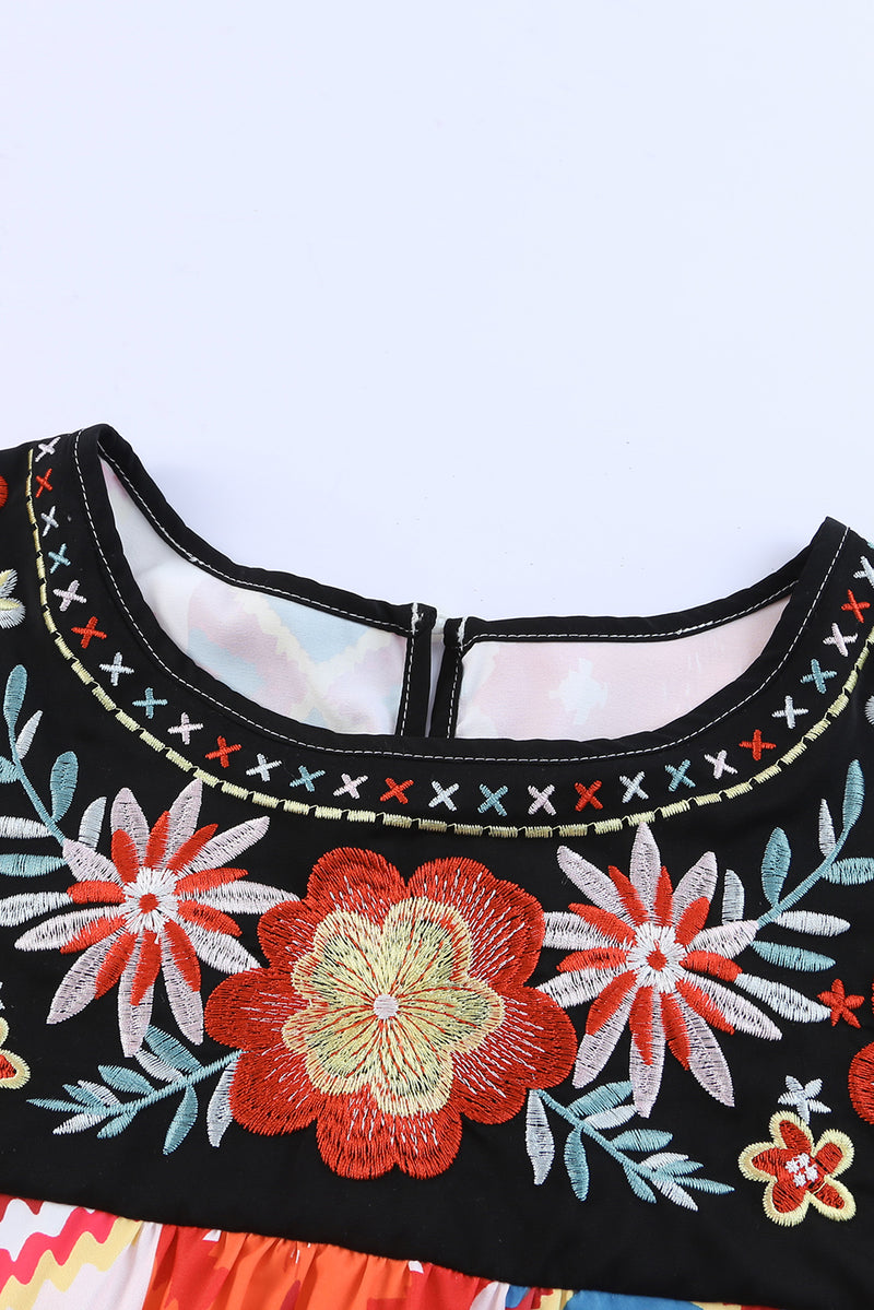 Josie Embroidered Round Neck Short Sleeve Top - Deal of the Day!