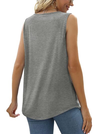 Zoe Ruched Square Neck Tank