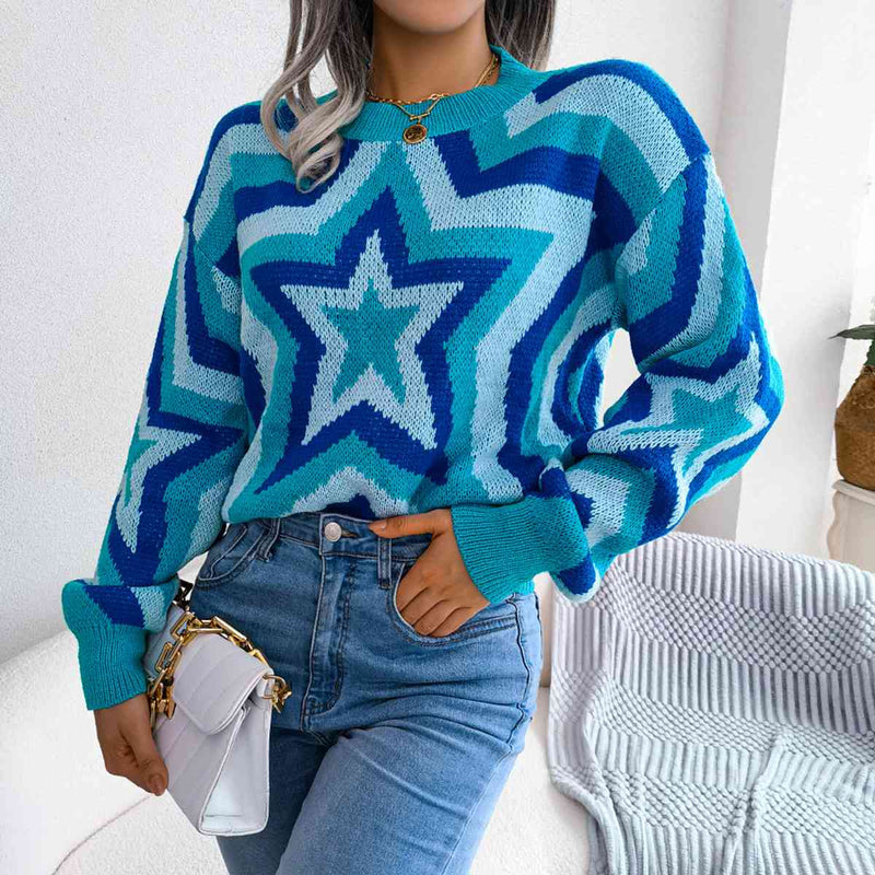 Rachelle Star Round Neck Sweater