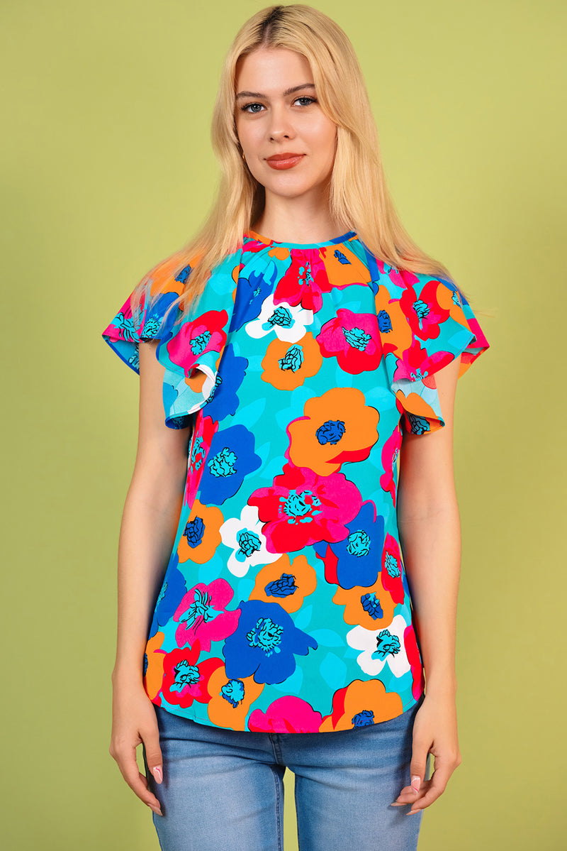 Noah Floral Round Neck Tied Blouse - deal of the day!