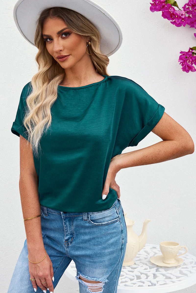 Millicent Round Neck Cuffed Sleeve Top