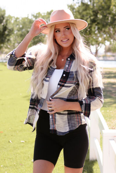 Melinda Plaid Button Up Long Sleeve Shirt -- Deal of the day!