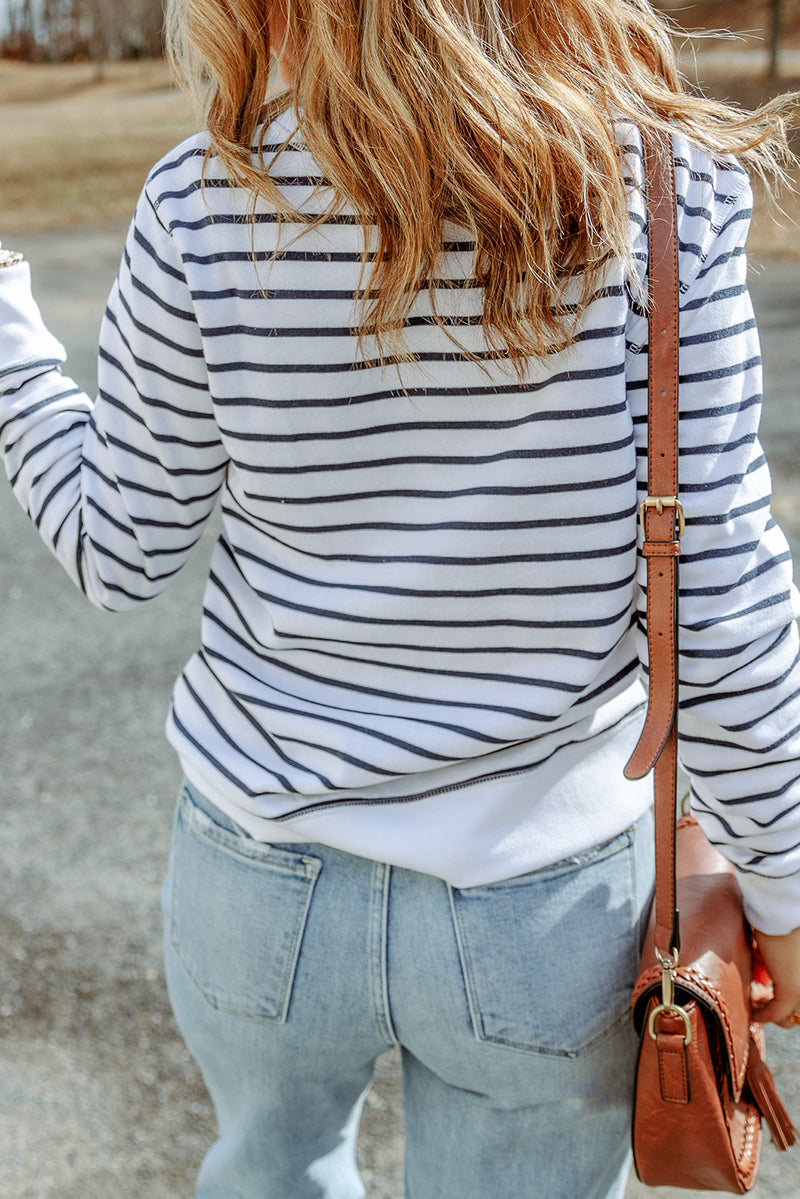 Adley Striped Long Sleeve Round Neck Top