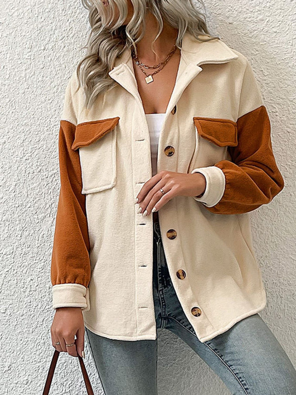 Alexis Contrast Button-Up Fleece Jacket