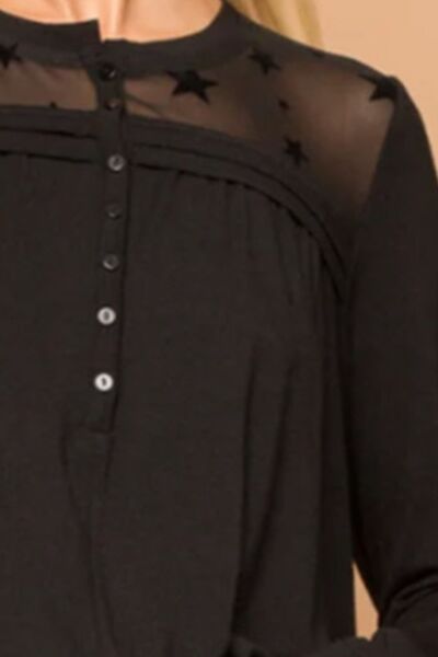Jennie Half Button Long Sleeve Blouse