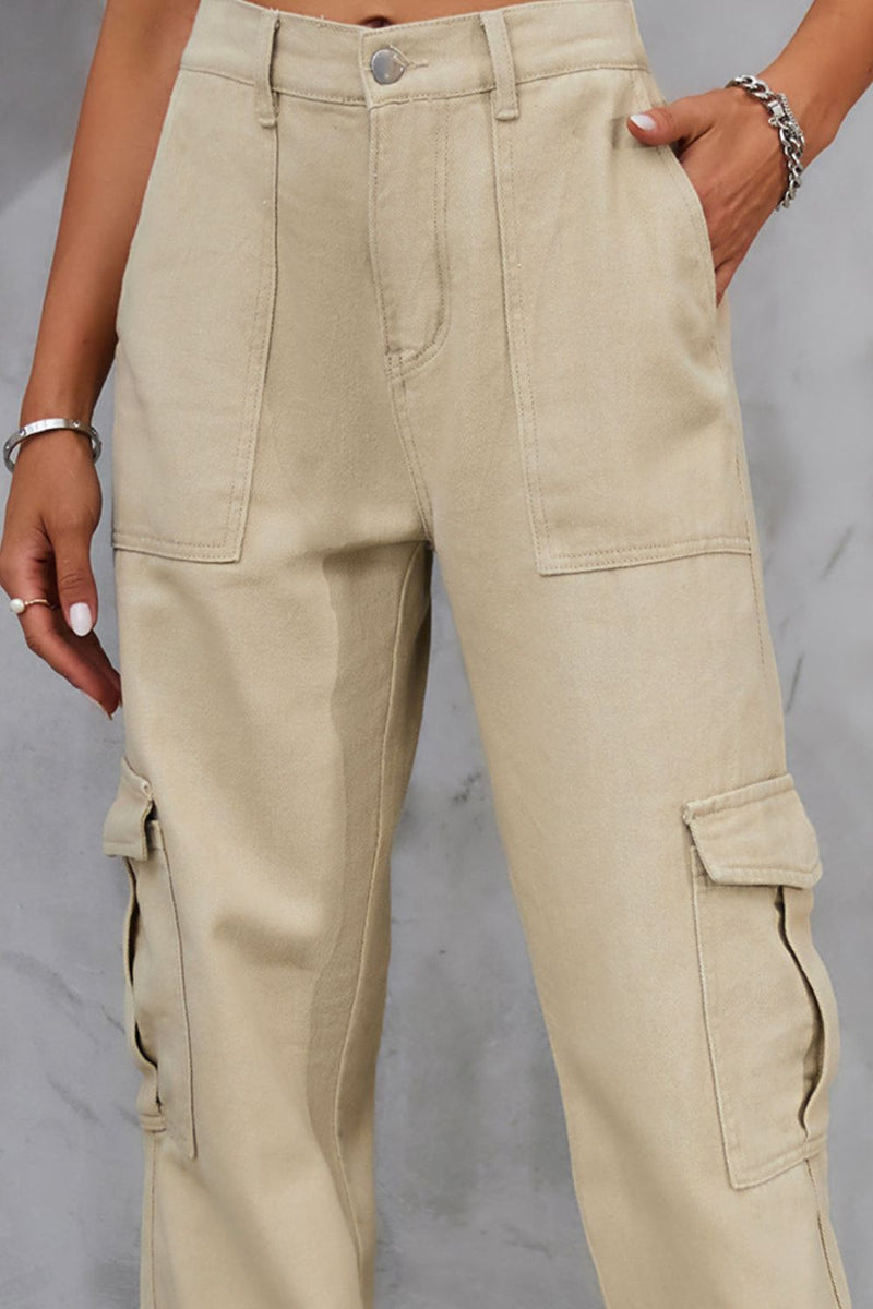 Millie Buttoned High Waist Jeans with Pockets