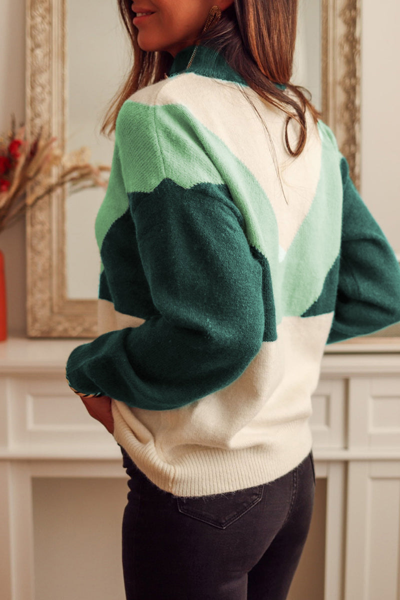 Trudy Color Block Buttoned Sweater