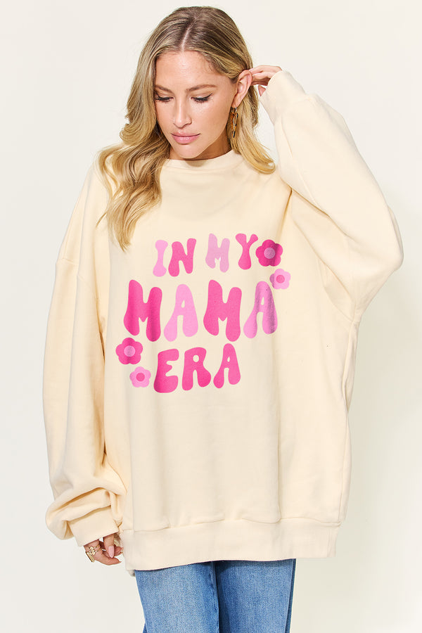 In My Mom Era Simply Love Full Size Letter Graphic Long Sleeve Sweatshirt