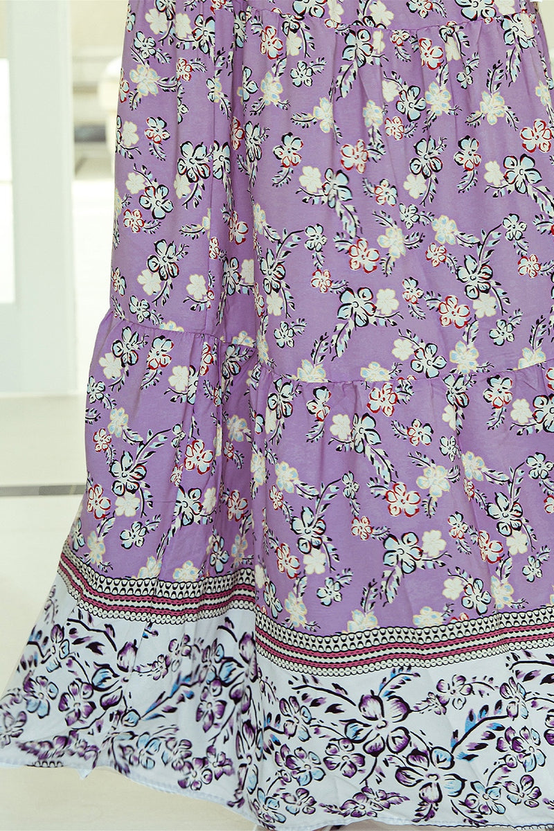 Alani Tiered Printed Elastic Waist Skirt
