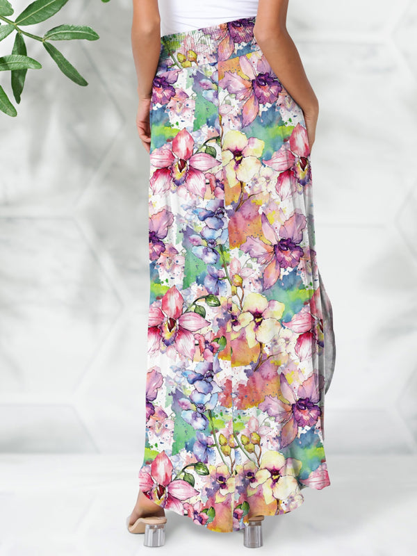 Posie Smocked Printed Elastic Waist Maxi Skirt - Deal of the day!