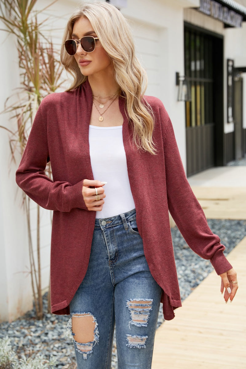 Hazell Open Front Long Sleeve Longline Cardigan - Deal of the day!